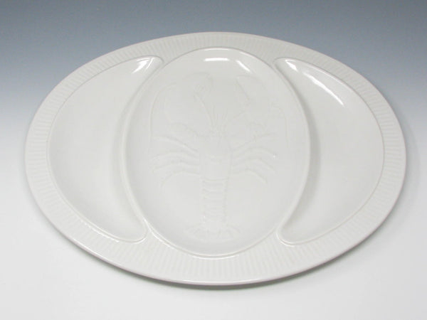 Vintage Studio Nova Large White Ceramic Platter with Embossed Lobster Made in Japan