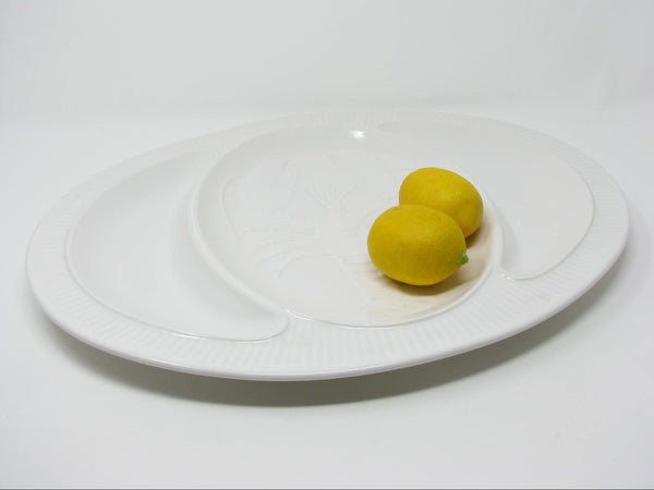 Vintage Studio Nova Large White Ceramic Platter with Embossed Lobster Made in Japan