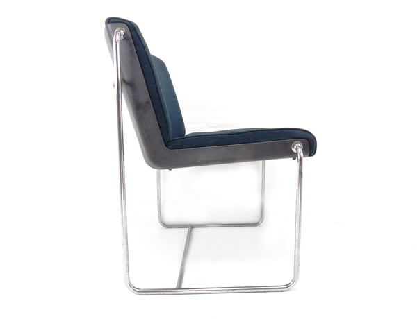 Vintage 1960s Architectural Modern Chrome Office Guest Chairs - a Pair