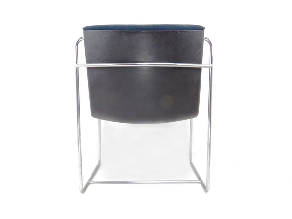 Vintage 1960s Architectural Modern Chrome Office Guest Chairs - a Pair