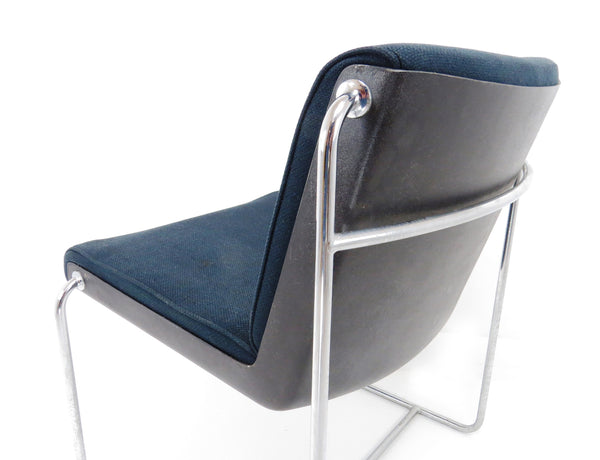 Vintage 1960s Architectural Modern Chrome Office Guest Chairs - a Pair