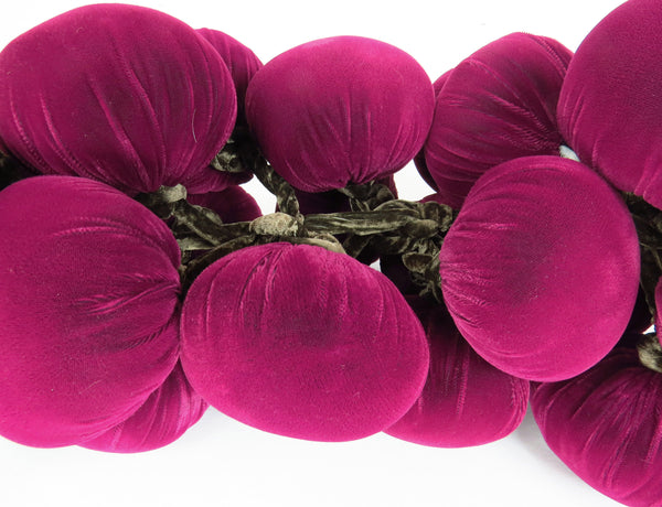 edgebrookhouse Vintage Oi San Francisco Handmade Velvet Grape Cluster Bunch Pillow