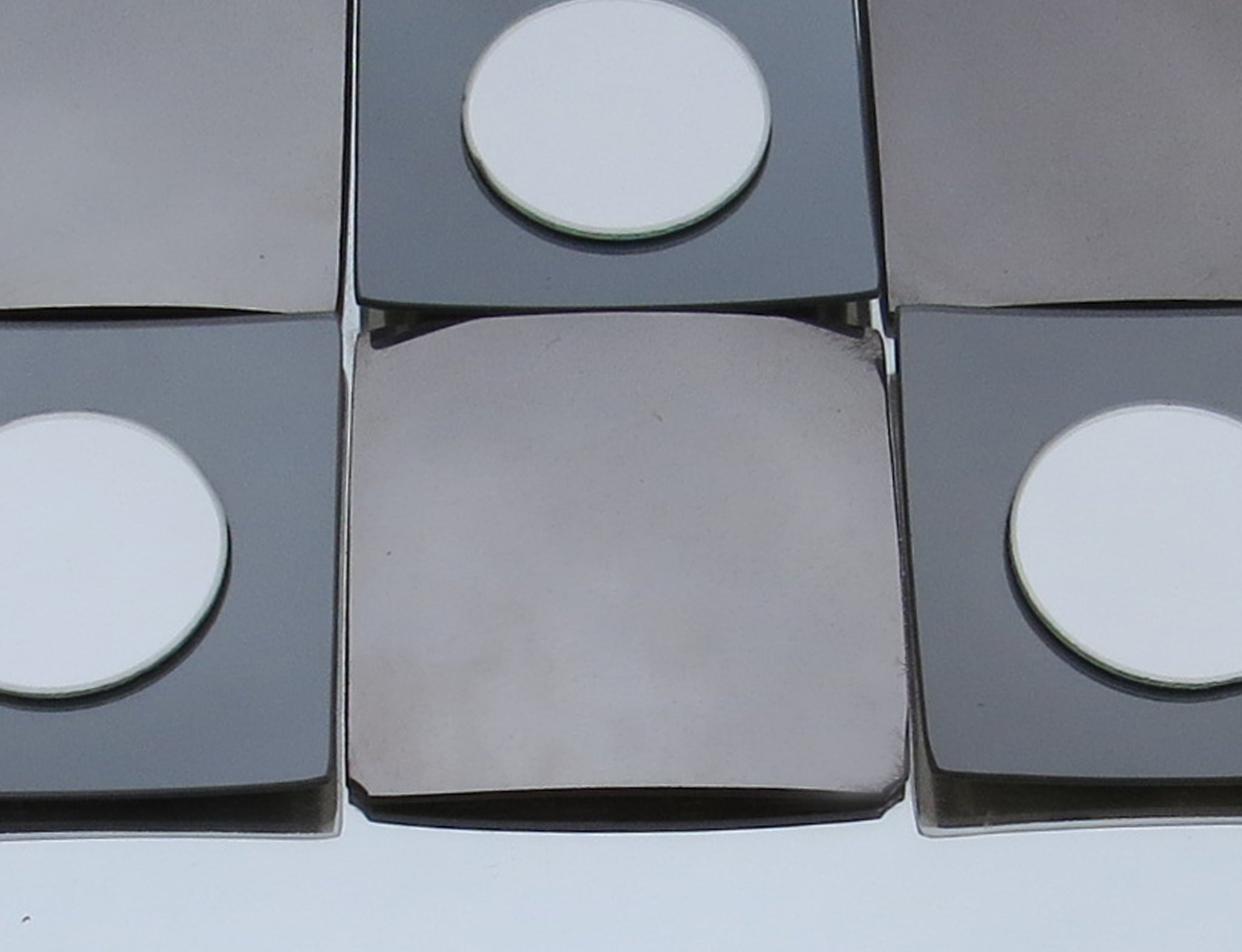 1970s Hal Bienenfeld Mid Century Op-Art Mirror in Chrome Frame