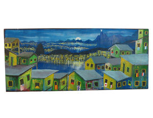 edgebrookhouse - Abstract Oil on Canvas Street Art Cityscape of Rio De Janeiro