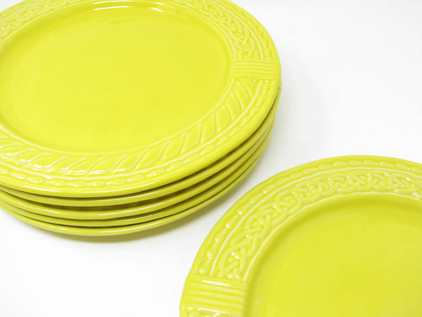 Anthropologie Romina Yellow Dinner Plates Made in Portugal - 6 Pieces
