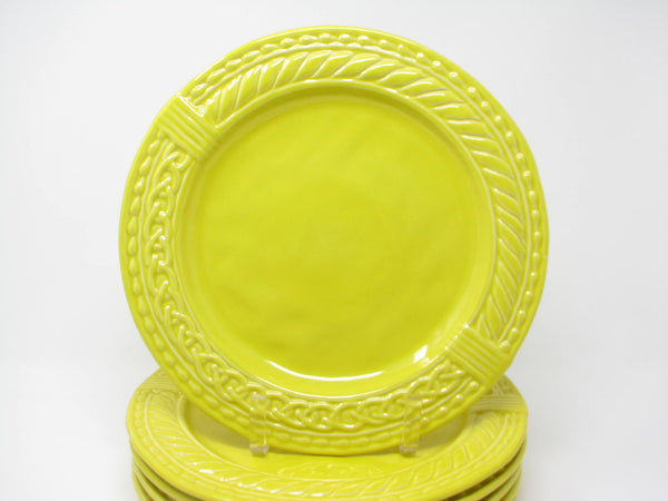 Anthropologie Romina Yellow Dinner Plates Made in Portugal - 6 Pieces