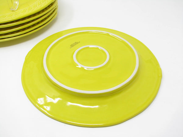 Anthropologie Romina Yellow Dinner Plates Made in Portugal - 6 Pieces
