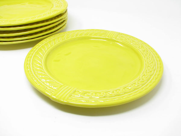 Anthropologie Romina Yellow Dinner Plates Made in Portugal - 6 Pieces