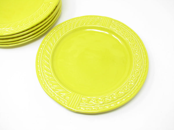 Anthropologie Romina Yellow Dinner Plates Made in Portugal - 6 Pieces