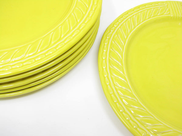 Anthropologie Romina Yellow Dinner Plates Made in Portugal - 6 Pieces