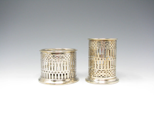 Antique Apollo EPNS Bernard Rice's Sons Silver Plated Sleeves / Glass Holders - 2 Pieces