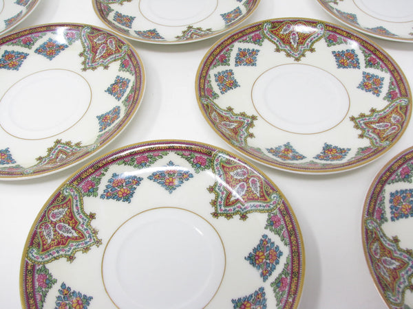 Antique Haviland Limoges France Cashmere Porcelain Cups and Saucers with Gold Trim - 16 Pieces