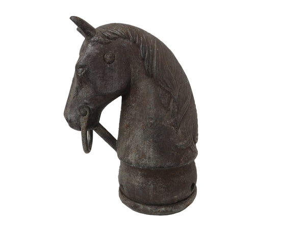 Antique Historic Americana Charles Silberzahn Cast Iron Horse Head Hitching Post Top - 2 Available