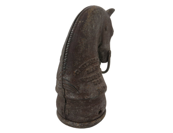 Antique Historic Americana Charles Silberzahn Cast Iron Horse Head Hitching Post Top - 2 Available