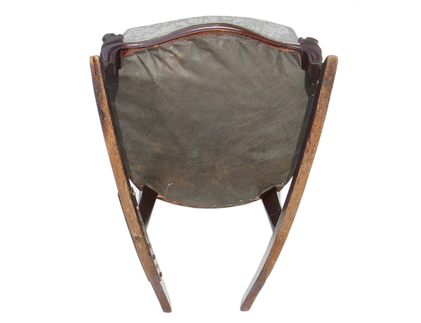 Antique Victorian Solid Mahogany Balloon Rocking Chair