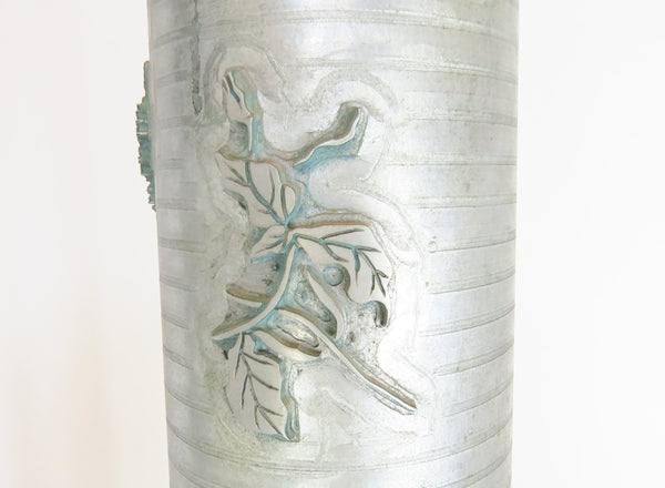 edgebrookhouse - Antique Wallpaper Roller Table Lamps with Floral Relief - a Pair