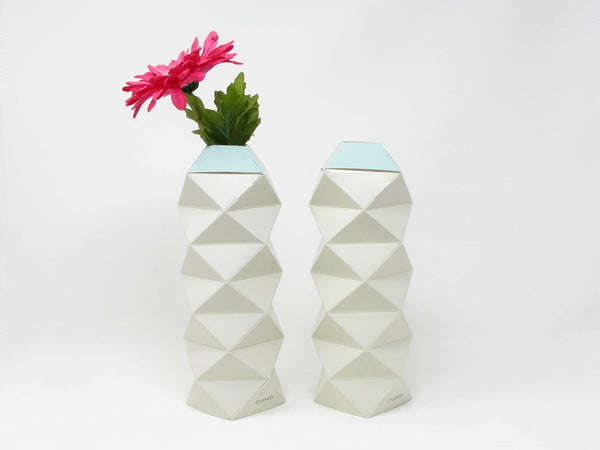 edgebrookhouse - Aveva Wave Origami Style Geometric Recycled Paper Vases Designed by Future Days - a Pair