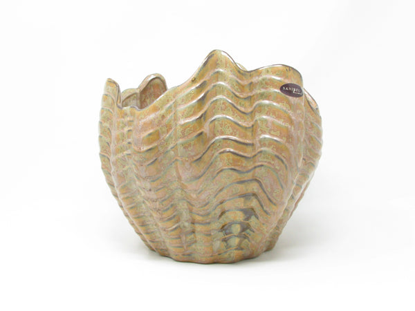 Contemporary Large Shell Shaped Ceramic Planter by Sanibel Home