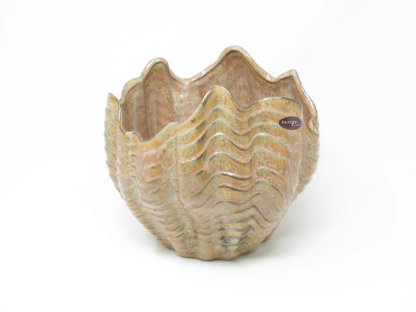 Contemporary Large Shell Shaped Ceramic Planter by Sanibel Home