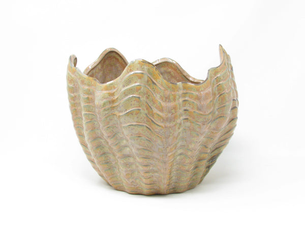 Contemporary Large Shell Shaped Ceramic Planter by Sanibel Home