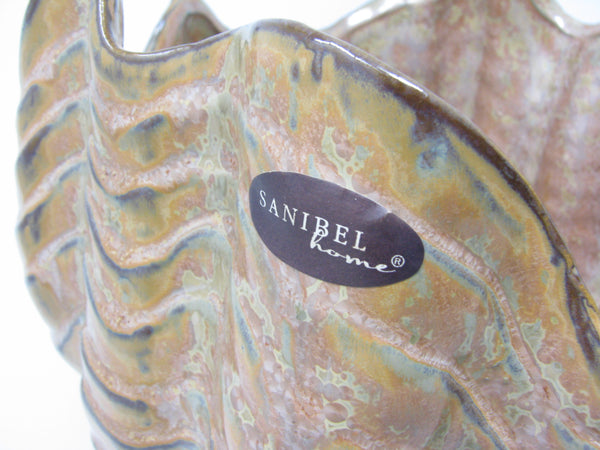 Contemporary Large Shell Shaped Ceramic Planter by Sanibel Home