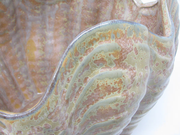 Contemporary Large Shell Shaped Ceramic Planter by Sanibel Home