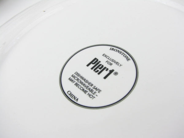 Henry Bunny with Blue Plaid Ceramic Salad Plates by Pier 1 - 8 Pieces