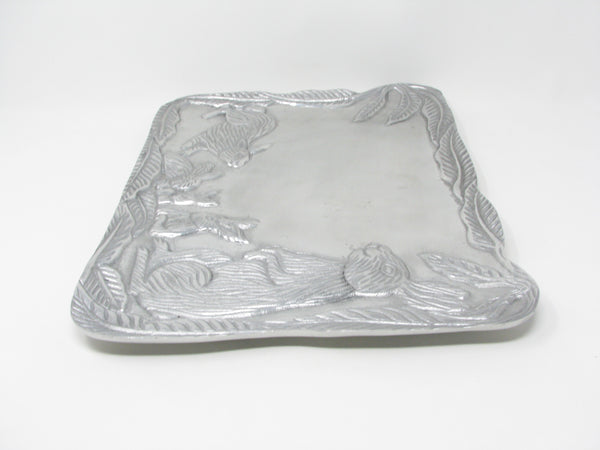 Vintage Holland Boone Scottsdale Polished Pewter Tray Featuring Rabbits