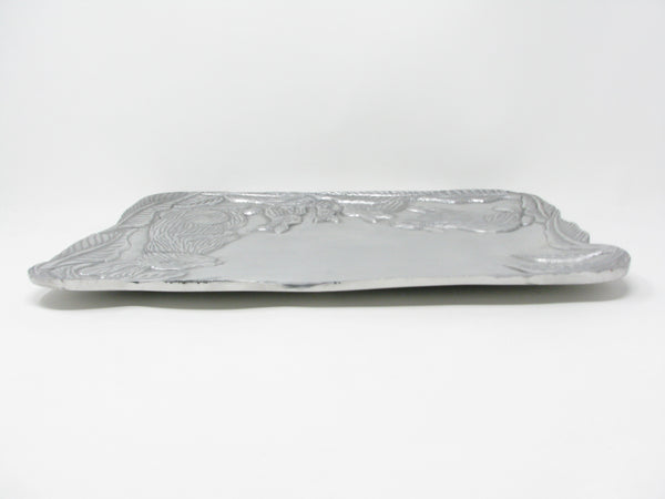 Vintage Holland Boone Scottsdale Polished Pewter Tray Featuring Rabbits