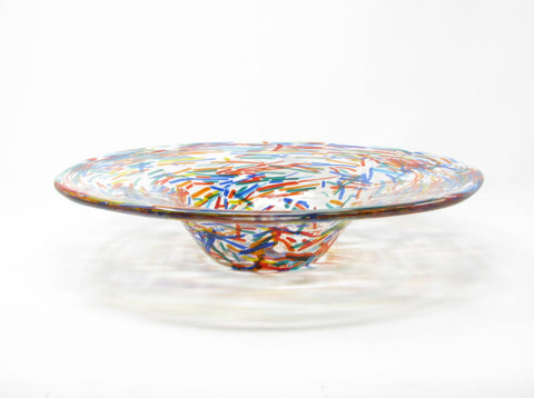 Modern Large Multi-Color Confetti Glass Decorative Bowl by Pier 1