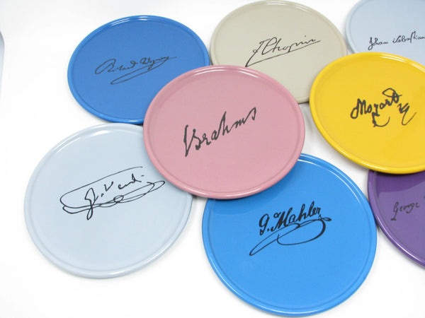 edgebrookhouse Modern Classical Music Composers Plates in Multiple Bright Colors - 8 Pieces