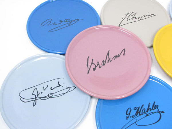 edgebrookhouse Modern Classical Music Composers Plates in Multiple Bright Colors - 8 Pieces