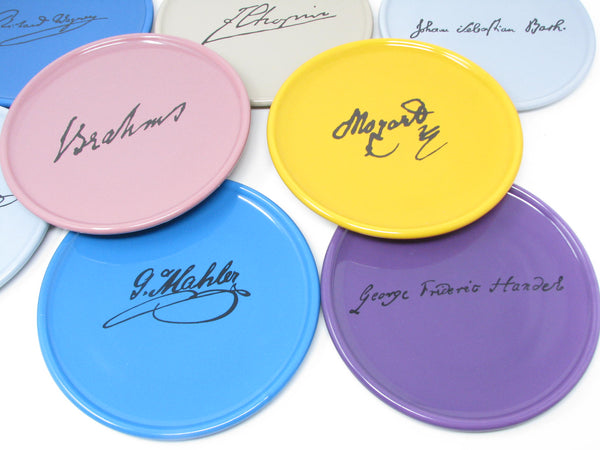 edgebrookhouse Modern Classical Music Composers Plates in Multiple Bright Colors - 8 Pieces
