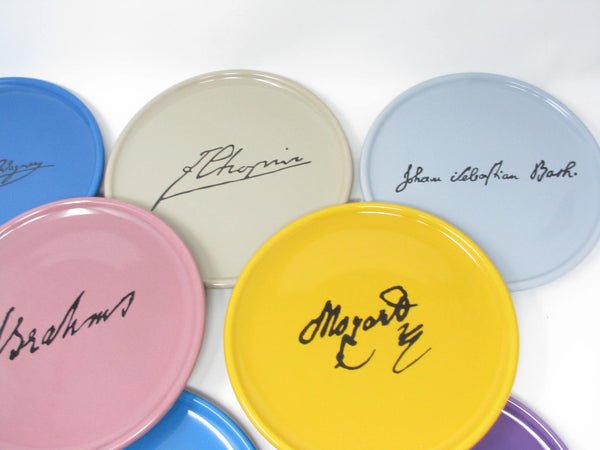 edgebrookhouse Modern Classical Music Composers Plates in Multiple Bright Colors - 8 Pieces