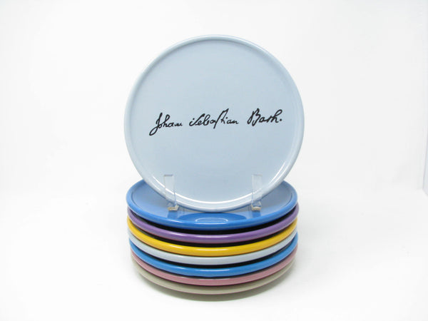 edgebrookhouse Modern Classical Music Composers Plates in Multiple Bright Colors - 8 Pieces