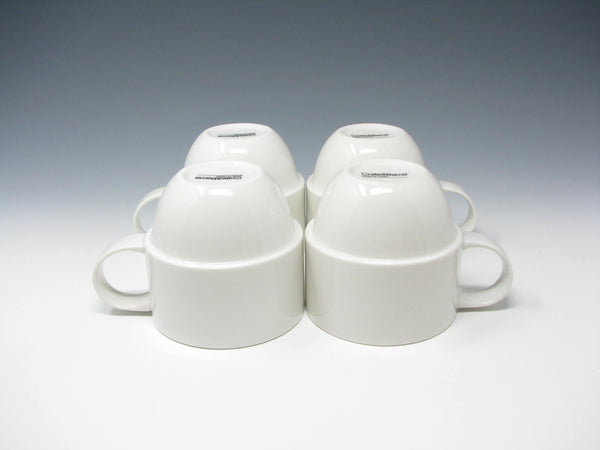 Modern Crate & Barrel Staxx Stackable White Mugs - 4 Pieces
