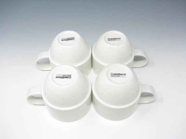 Modern Crate & Barrel Staxx Stackable White Mugs - 4 Pieces