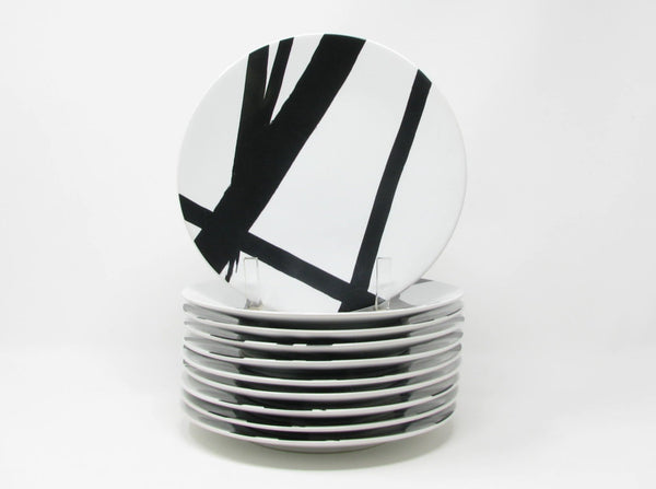 edgebrookhouse - Modern DKNY Urban Graffiti Black White Salad Plates by Lenox - 10 Pieces