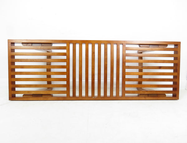 Modern George Nelson Style Slatted Teak Bench