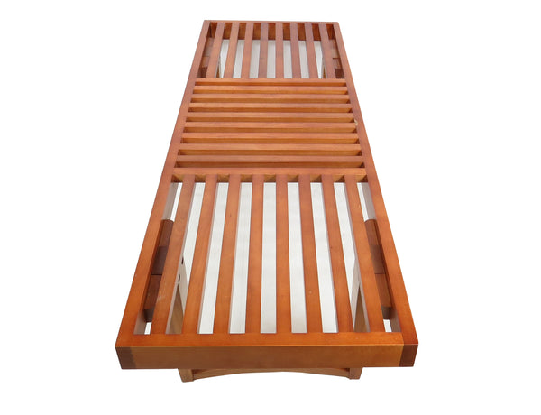 Modern George Nelson Style Slatted Teak Bench