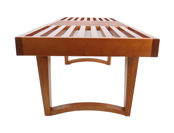 Modern George Nelson Style Slatted Teak Bench