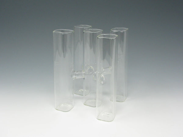 Modern Roost Ikebana Handcrafted Glass Tube Cluster Bud Vase