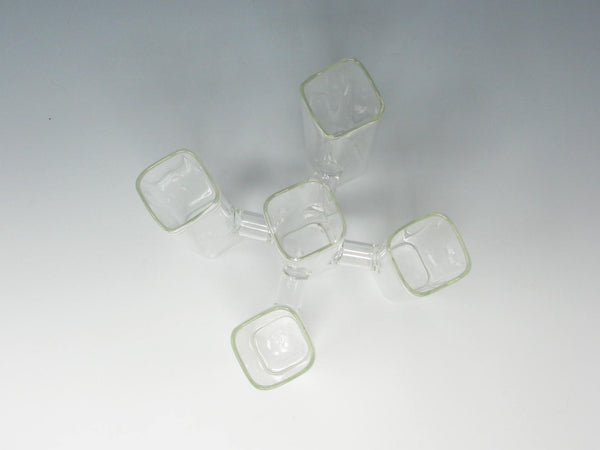 Modern Roost Ikebana Handcrafted Glass Tube Cluster Bud Vase