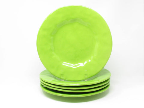 Napa Home & Garden Bright Green Hand-Crafted Italian Ceramic Dinner Plates - 5 Pieces