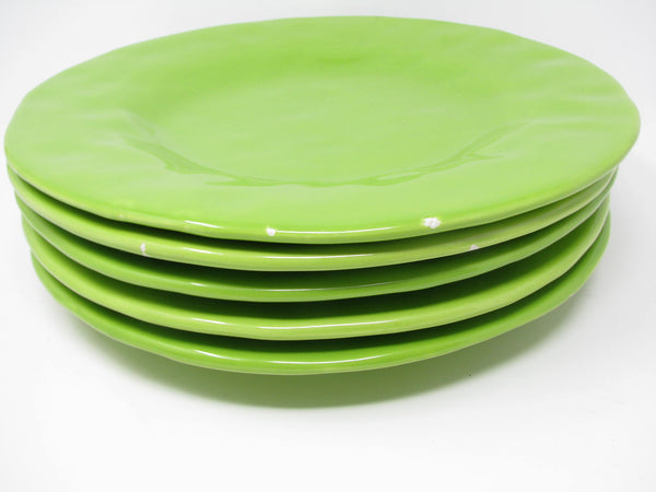edgebrookhouse Napa Home & Garden Bright Green Hand-Crafted Italian Ceramic Dinner Plates - 5 Pieces