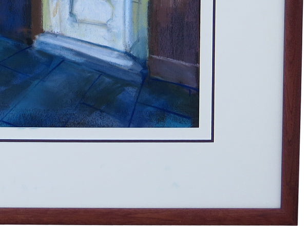 Original James Michalopoulos Chalk Sketching of Artist's Exterior Showroom