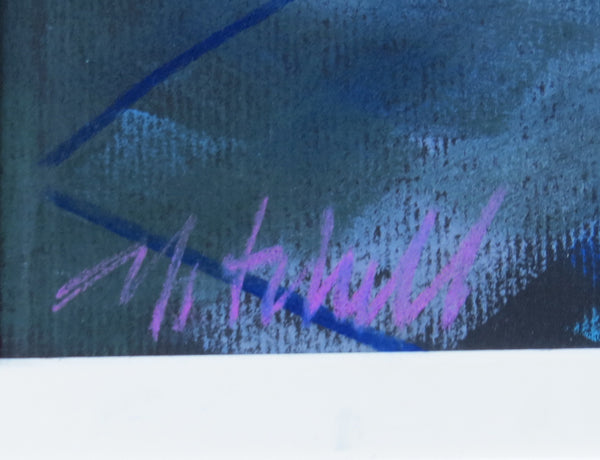 Original James Michalopoulos Chalk Sketching of Artist's Exterior Showroom
