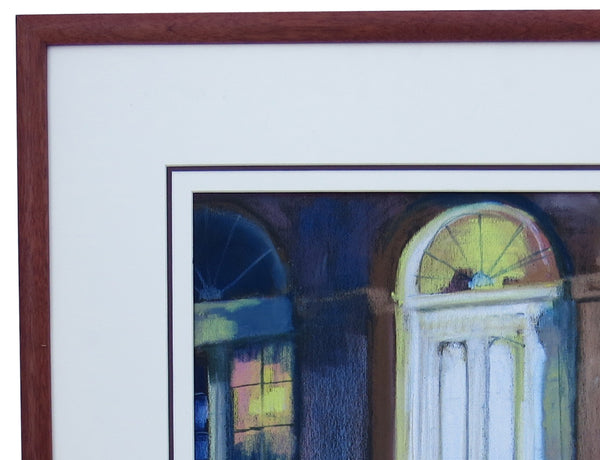 Original James Michalopoulos Chalk Sketching of Artist's Exterior Showroom