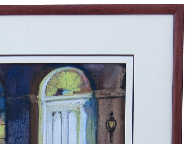 Original James Michalopoulos Chalk Sketching of Artist's Exterior Showroom