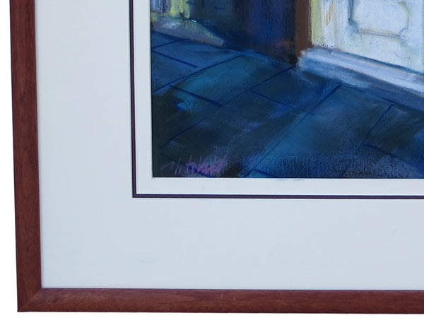 Original James Michalopoulos Chalk Sketching of Artist's Exterior Showroom